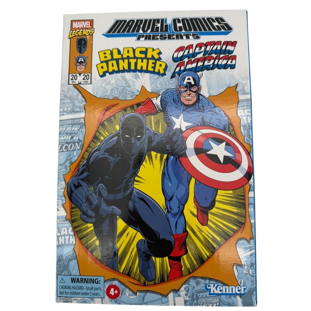 Marvel Legends Retro 3.75 Black Panther Captain America 2-Pack Action Figures